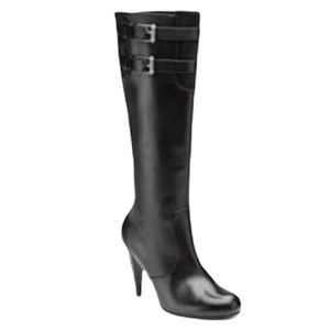 Cole Haan Black Leather Jalisa Tall Knee High Boots Sz 9.5B